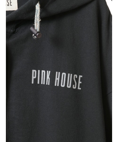 期間お値下げ〜PINK HOUSE フード付きカーディガンパーカー ロゴプリントフード付きカーディガン（パーカー）｜PINK HOUSE（ピンク