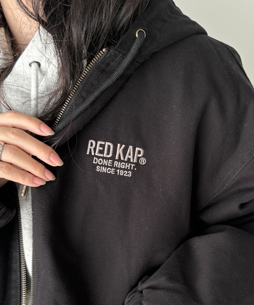 RED KAP(レッドキャップ)の「RED KAP(レッドキャップ)/ルーズフィット フーデットジャケット ダックジャケット(ブルゾン・レディース・ブラック/ベージュ・M/L/XL)」の3枚目の写真