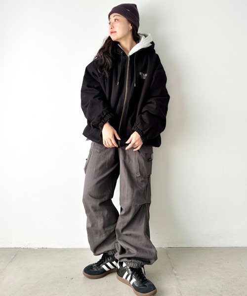 RED KAP(レッドキャップ)の「RED KAP(レッドキャップ)/ルーズフィット フーデットジャケット ダックジャケット(ブルゾン・レディース・ブラック/ベージュ・M/L/XL)」の15枚目の写真