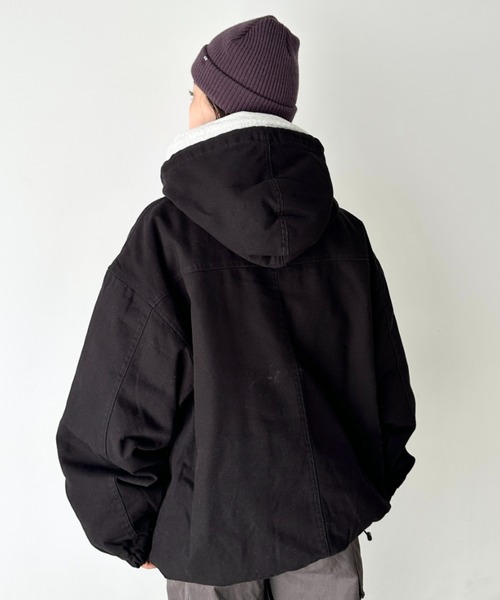 RED KAP(レッドキャップ)の「RED KAP(レッドキャップ)/ルーズフィット フーデットジャケット ダックジャケット(ブルゾン・レディース・ブラック/ベージュ・M/L/XL)」の12枚目の写真