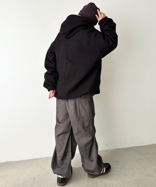 RED KAP(レッドキャップ)の「RED KAP(レッドキャップ)/ルーズフィット フーデットジャケット ダックジャケット(ブルゾン・レディース・ブラック/ベージュ・M/L/XL)」の13枚目の写真