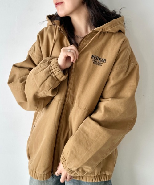 RED KAP(レッドキャップ)の「RED KAP(レッドキャップ)/ルーズフィット フーデットジャケット ダックジャケット(ブルゾン・レディース・ブラック/ベージュ・M/L/XL)」の17枚目の写真