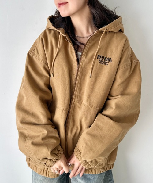 RED KAP(レッドキャップ)の「RED KAP(レッドキャップ)/ルーズフィット フーデットジャケット ダックジャケット(ブルゾン・レディース・ブラック/ベージュ・M/L/XL)」の18枚目の写真