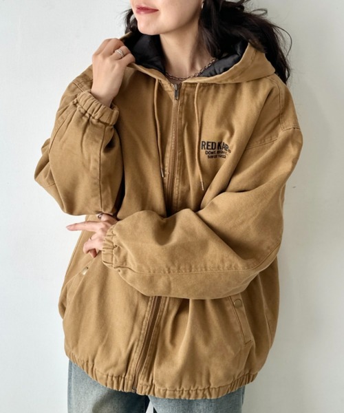 RED KAP(レッドキャップ)の「RED KAP(レッドキャップ)/ルーズフィット フーデットジャケット ダックジャケット(ブルゾン・レディース・ブラック/ベージュ・M/L/XL)」の19枚目の写真