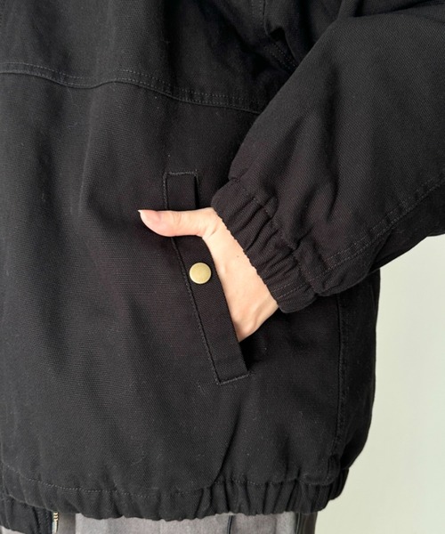 RED KAP(レッドキャップ)の「RED KAP(レッドキャップ)/ルーズフィット フーデットジャケット ダックジャケット(ブルゾン・レディース・ブラック/ベージュ・M/L/XL)」の4枚目の写真