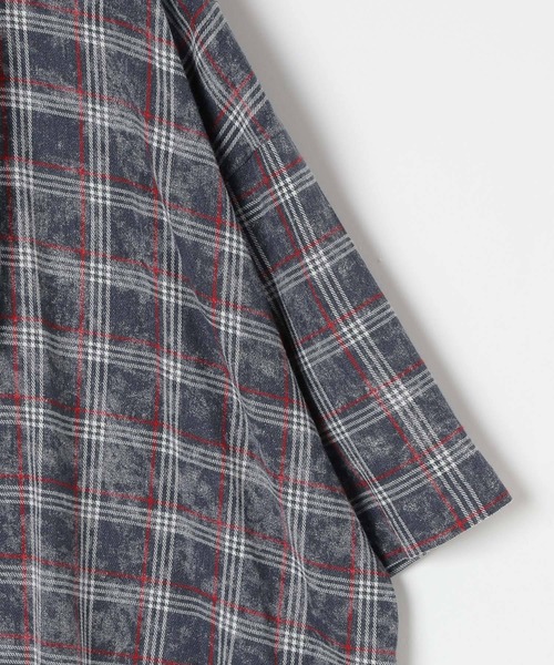 3.3 Field Trip （3.3フィールドトリップ）の「3.3 Field Trip／チェックフード半袖シャツ（シャツ/ブラウス・メンズ・ネイビー/ブラウン・MEDIUM/LARGE）」の5枚目の写真