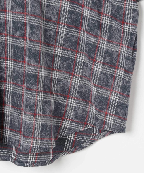 3.3 Field Trip （3.3フィールドトリップ）の「3.3 Field Trip／チェックフード半袖シャツ（シャツ/ブラウス・メンズ・ネイビー/ブラウン・MEDIUM/LARGE）」の6枚目の写真