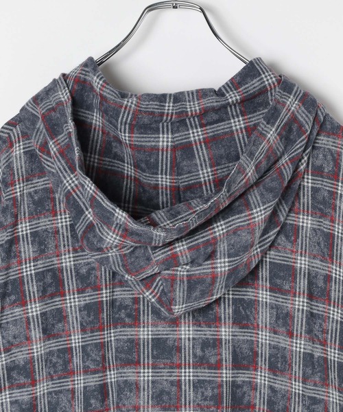 3.3 Field Trip （3.3フィールドトリップ）の「3.3 Field Trip／チェックフード半袖シャツ（シャツ/ブラウス・メンズ・ネイビー/ブラウン・MEDIUM/LARGE）」の7枚目の写真