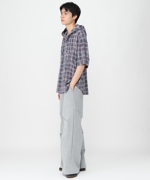 3.3 Field Trip （3.3フィールドトリップ）の「3.3 Field Trip／チェックフード半袖シャツ（シャツ/ブラウス・メンズ・ネイビー/ブラウン・MEDIUM/LARGE）」の11枚目の写真