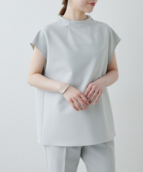 Drawing Numbers（ドローイング ナンバーズ）の「【Drawing Numbers】ダブルクロスボトルフレンチブラウス（シャツ/ブラウス・レディース・ブラック/ホワイト/ライトグレー・38）」の5枚目の写真