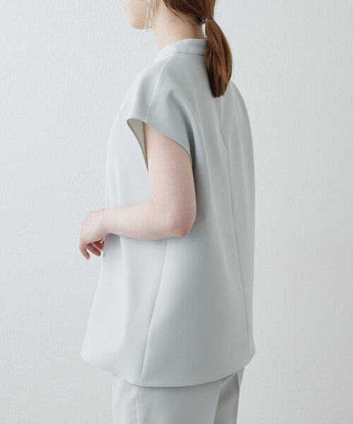 Drawing Numbers（ドローイング ナンバーズ）の「【Drawing Numbers】ダブルクロスボトルフレンチブラウス（シャツ/ブラウス・レディース・ブラック/ホワイト/ライトグレー・38）」の7枚目の写真