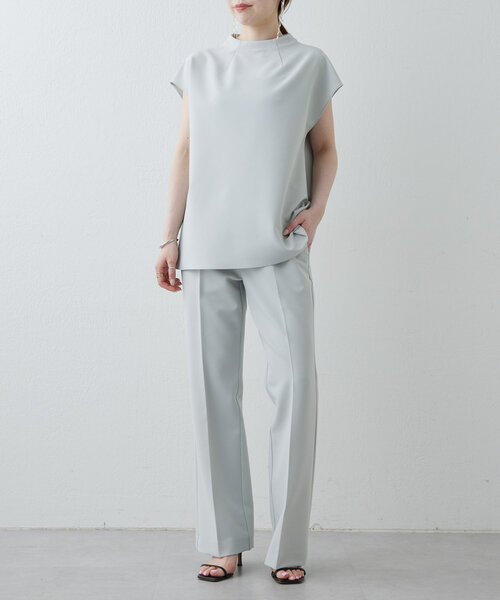 Drawing Numbers（ドローイング ナンバーズ）の「【Drawing Numbers】ダブルクロスボトルフレンチブラウス（シャツ/ブラウス・レディース・ブラック/ホワイト/ライトグレー・38）」の9枚目の写真