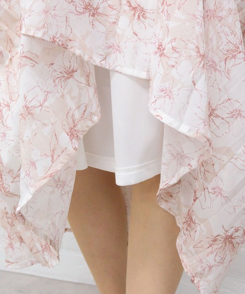 ピンク花柄フリル袖ロングワンピース　プリマシェレル お値下げいたしました ピンク花柄フリル袖ロングワンピース プリマシェレル お値下げ