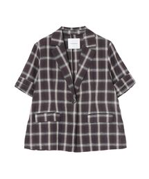 LAGUNAMOON（ラグナムーン）の「ハーフスリーブチェックジャケット（テーラードジャケット・レディース）」