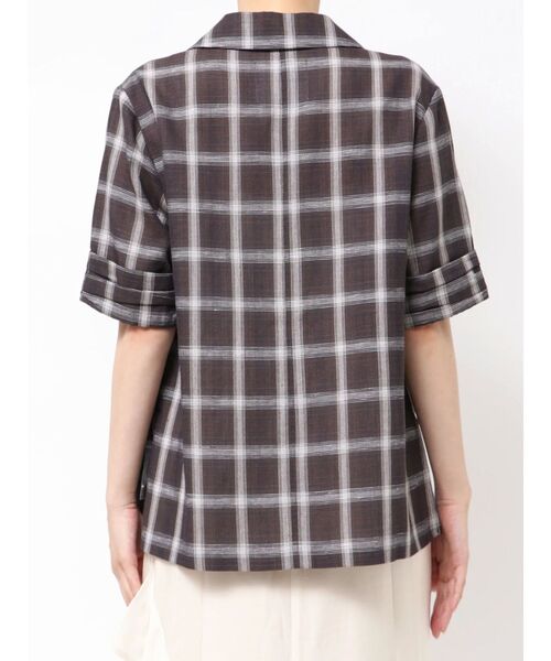 セール】ハーフスリーブチェックジャケット（テーラード