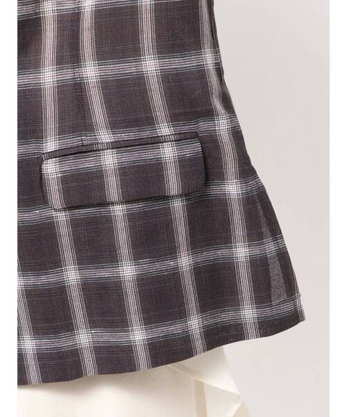 LAGUNAMOON（ラグナムーン）の「ハーフスリーブチェックジャケット（テーラードジャケット・レディース・ブラウン/アイボリー・FREE）」の6枚目の写真