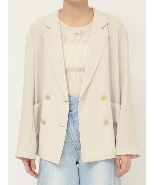 LAGUNAMOON(ラグナムーン)の「ロールアップジャケット(テーラードジャケット・レディース・ネイビー/ベージュ・FREE)」の16枚目の写真