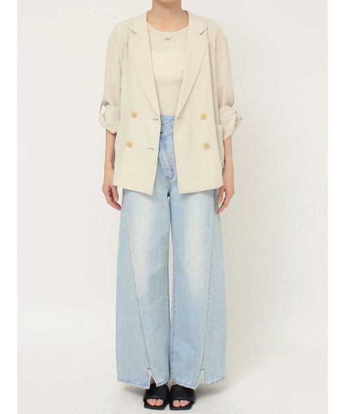 LAGUNAMOON(ラグナムーン)の「ロールアップジャケット(テーラードジャケット・レディース・ネイビー/ベージュ・FREE)」の17枚目の写真