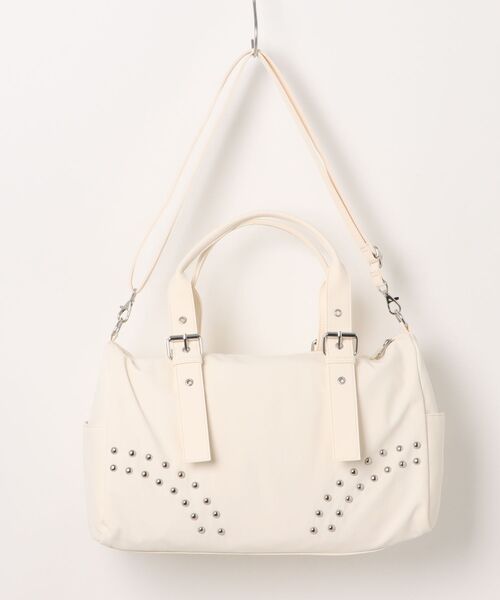 Heather（ヘザー）の「スタッズナイロンBAG　573204（ボストンバッグ・レディース・アイボリー/ブラック・ONE SIZE）」の20枚目の写真