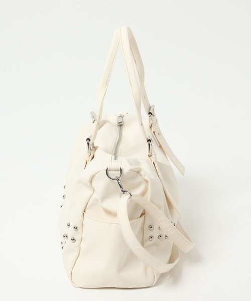Heather（ヘザー）の「スタッズナイロンBAG　573204（ボストンバッグ・レディース・アイボリー/ブラック・ONE SIZE）」の12枚目の写真