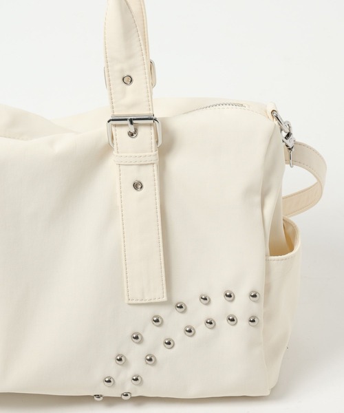 Heather（ヘザー）の「スタッズナイロンBAG　573204（ボストンバッグ・レディース・アイボリー/ブラック・ONE SIZE）」の14枚目の写真