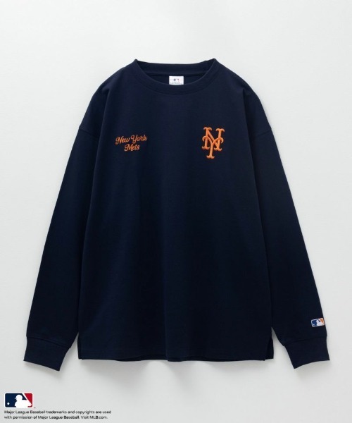 MLB（メジャーリーグベースボール）の「MLB ロゴ刺繍 ロングスリーブTシャツ（Tシャツ/カットソー・メンズ・ホワイト/ブラック/アッシュグレー/ネイビー・L/XL/M）」の4枚目の写真