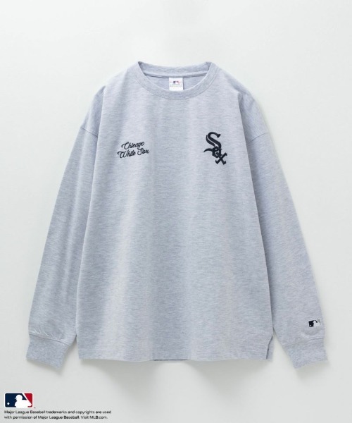 MLB（メジャーリーグベースボール）の「MLB ロゴ刺繍 ロングスリーブTシャツ（Tシャツ/カットソー・メンズ・ホワイト/ブラック/アッシュグレー/ネイビー・L/XL/M）」の3枚目の写真