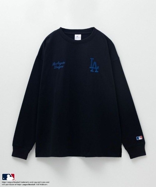MLB（メジャーリーグベースボール）の「MLB ロゴ刺繍 ロングスリーブTシャツ（Tシャツ/カットソー・メンズ・ホワイト/ブラック/アッシュグレー/ネイビー・L/XL/M）」の2枚目の写真