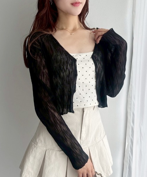 one after another NICE CLAUP（ワンアフターアナザーナイスクラップ）の「カップ付きキャミソール（キャミソール・レディース・ベージュ/ブラック/オフホワイト/ドット・FREE）」の19枚目の写真