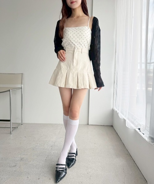 one after another NICE CLAUP（ワンアフターアナザーナイスクラップ）の「カップ付きキャミソール（キャミソール・レディース・ベージュ/ブラック/オフホワイト/ドット・FREE）」の21枚目の写真