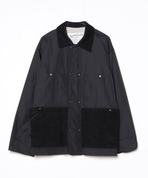 my beautiful landlet(マイビューティフルランドレット)の「【my beautiful landlet】PADDED NYLON(カバーオール・メンズ・ブラック/チャコールグレー/イエロー・1/0)」の1枚目の写真