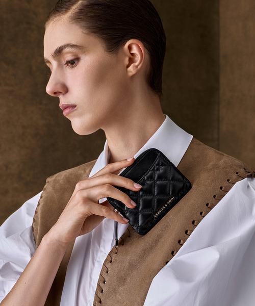 【新品】イアパピヨネ キルティングカードケース ブラック PAPILLONNER（パピヨネ）の「キルティングカードケース（キー