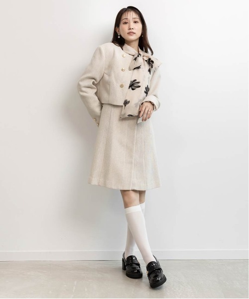 RANDA(ランダ)の「2ピースジャケットミニワンピース(ワンピース・レディース・グレー/ベージュ/ブラック・0/1)」の4枚目の写真