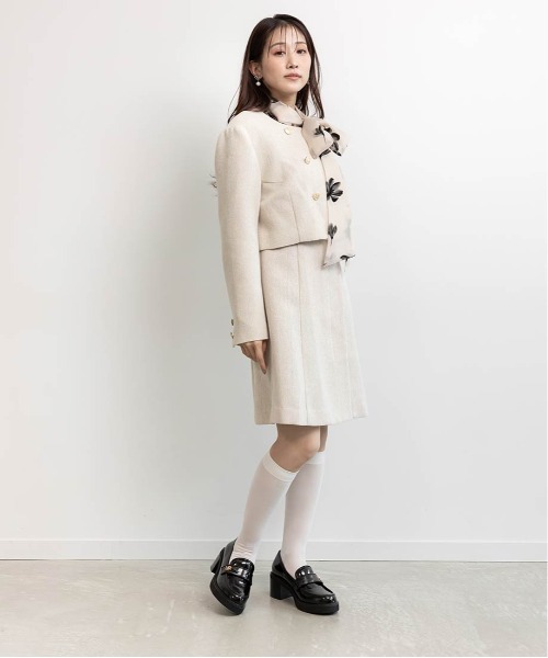 RANDA(ランダ)の「2ピースジャケットミニワンピース(ワンピース・レディース・グレー/ベージュ/ブラック・0/1)」の5枚目の写真