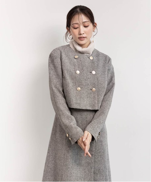 RANDA(ランダ)の「2ピースジャケットミニワンピース(ワンピース・レディース・グレー/ベージュ/ブラック・0/1)」の16枚目の写真