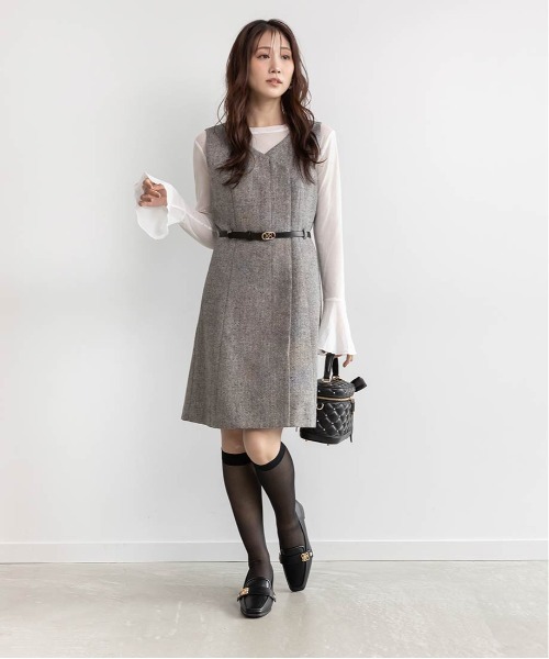 RANDA(ランダ)の「2ピースジャケットミニワンピース(ワンピース・レディース・グレー/ベージュ/ブラック・0/1)」の21枚目の写真