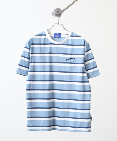 GERRY(ジェリー)の「GERRY ビッグシルエット レトロ ボーダー 半袖 Tシャツ(Tシャツ/カットソー・メンズ・ブルー/ホワイト/グレー・M/L/LL)」の5枚目の写真