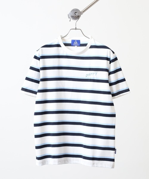 GERRY(ジェリー)の「GERRY ビッグシルエット レトロ ボーダー 半袖 Tシャツ(Tシャツ/カットソー・メンズ・ブルー/ホワイト/グレー・M/L/LL)」の4枚目の写真