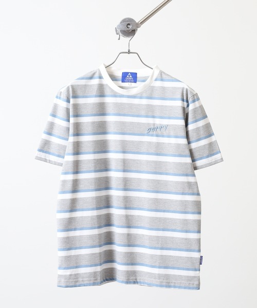 GERRY(ジェリー)の「GERRY ビッグシルエット レトロ ボーダー 半袖 Tシャツ(Tシャツ/カットソー・メンズ・ブルー/ホワイト/グレー・M/L/LL)」の6枚目の写真