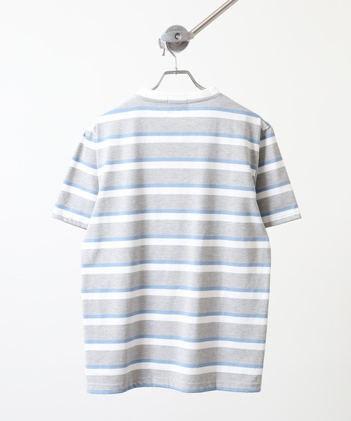 GERRY(ジェリー)の「GERRY ビッグシルエット レトロ ボーダー 半袖 Tシャツ(Tシャツ/カットソー・メンズ・ブルー/ホワイト/グレー・M/L/LL)」の11枚目の写真