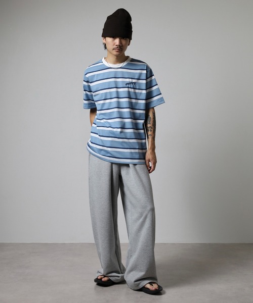 GERRY(ジェリー)の「GERRY ビッグシルエット レトロ ボーダー 半袖 Tシャツ(Tシャツ/カットソー・メンズ・ブルー/ホワイト/グレー・M/L/LL)」の19枚目の写真