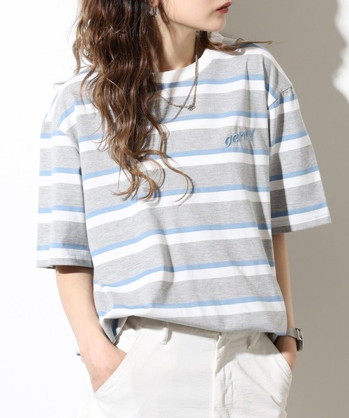 GERRY(ジェリー)の「GERRY ビッグシルエット レトロ ボーダー 半袖 Tシャツ(Tシャツ/カットソー・メンズ・ブルー/ホワイト/グレー・M/L/LL)」の21枚目の写真