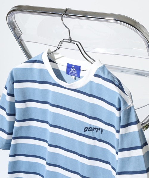 GERRY(ジェリー)の「GERRY ビッグシルエット レトロ ボーダー 半袖 Tシャツ(Tシャツ/カットソー・メンズ・ブルー/ホワイト/グレー・M/L/LL)」の16枚目の写真