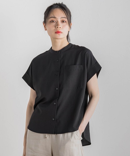 Droite lautreamont(ドロワットロートレアモン)の「【WEB限定】麻調バックヨークテープ切替えブラウス≪洗濯機で洗える≫(シャツ/ブラウス・レディース・オフホワイト/ブラック/ベージュ・M)」の2枚目の写真