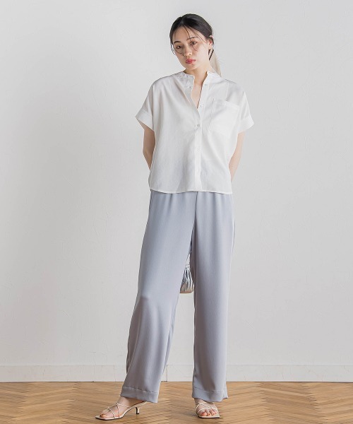 Droite lautreamont(ドロワットロートレアモン)の「【WEB限定】麻調バックヨークテープ切替えブラウス≪洗濯機で洗える≫(シャツ/ブラウス・レディース・オフホワイト/ブラック/ベージュ・M)」の8枚目の写真