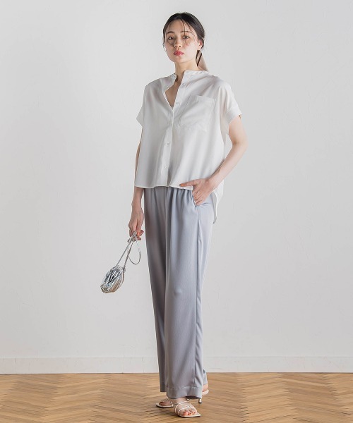 Droite lautreamont(ドロワットロートレアモン)の「【WEB限定】麻調バックヨークテープ切替えブラウス≪洗濯機で洗える≫(シャツ/ブラウス・レディース・オフホワイト/ブラック/ベージュ・M)」の9枚目の写真
