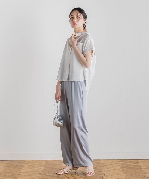 Droite lautreamont(ドロワットロートレアモン)の「【WEB限定】麻調バックヨークテープ切替えブラウス≪洗濯機で洗える≫(シャツ/ブラウス・レディース・オフホワイト/ブラック/ベージュ・M)」の10枚目の写真