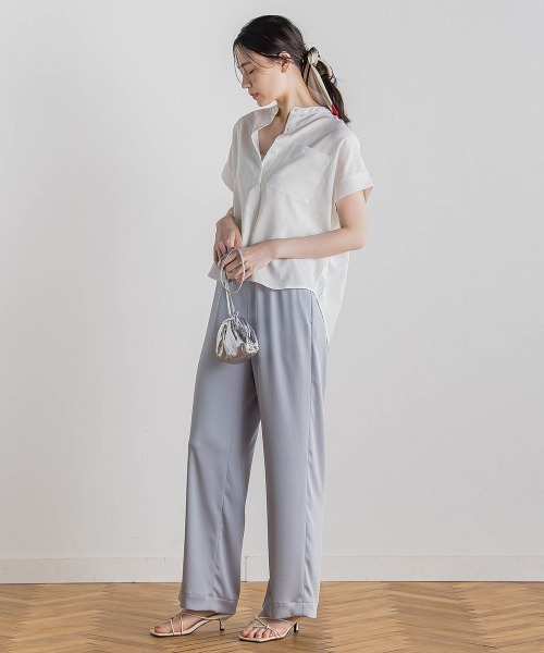 Droite lautreamont(ドロワットロートレアモン)の「【WEB限定】麻調バックヨークテープ切替えブラウス≪洗濯機で洗える≫(シャツ/ブラウス・レディース・オフホワイト/ブラック/ベージュ・M)」の11枚目の写真