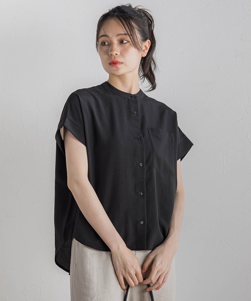Droite lautreamont(ドロワットロートレアモン)の「【WEB限定】麻調バックヨークテープ切替えブラウス≪洗濯機で洗える≫(シャツ/ブラウス・レディース・オフホワイト/ブラック/ベージュ・M)」の13枚目の写真