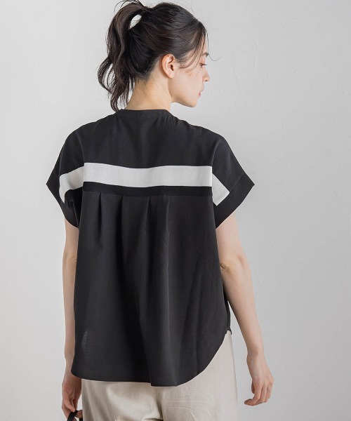 Droite lautreamont(ドロワットロートレアモン)の「【WEB限定】麻調バックヨークテープ切替えブラウス≪洗濯機で洗える≫(シャツ/ブラウス・レディース・オフホワイト/ブラック/ベージュ・M)」の14枚目の写真